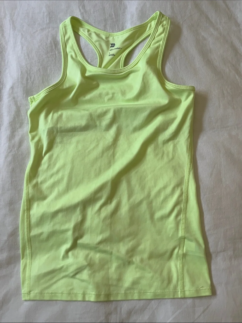 All in Motion Racerback Tank Top & Elastic Waist Shorts, Size Large (10/12)